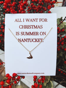Gold Stainless Map Nantucket Necklace
