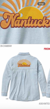 Load image into Gallery viewer, Denim Chambray Jacket Embroidered Nantucket
