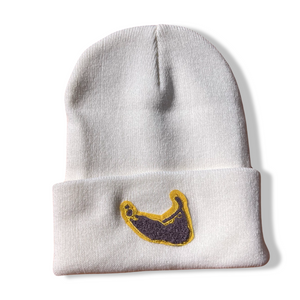 Purple Nantucket Chenille Patch Beanie