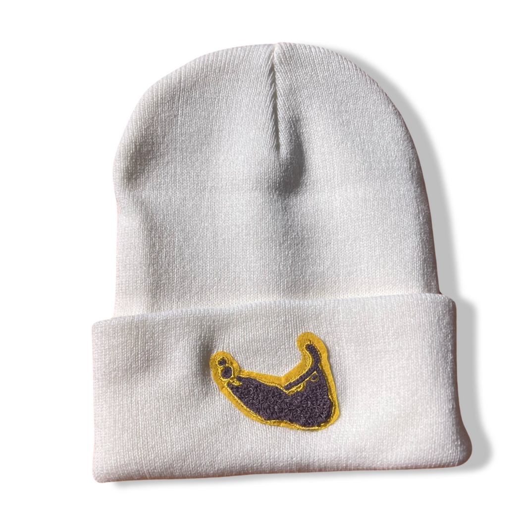 Purple Nantucket Chenille Patch Beanie
