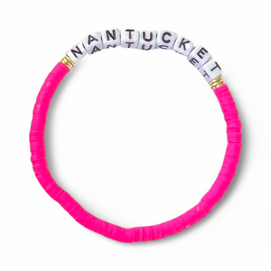 Nantucket Heishi Bracelet - Hot Pink
