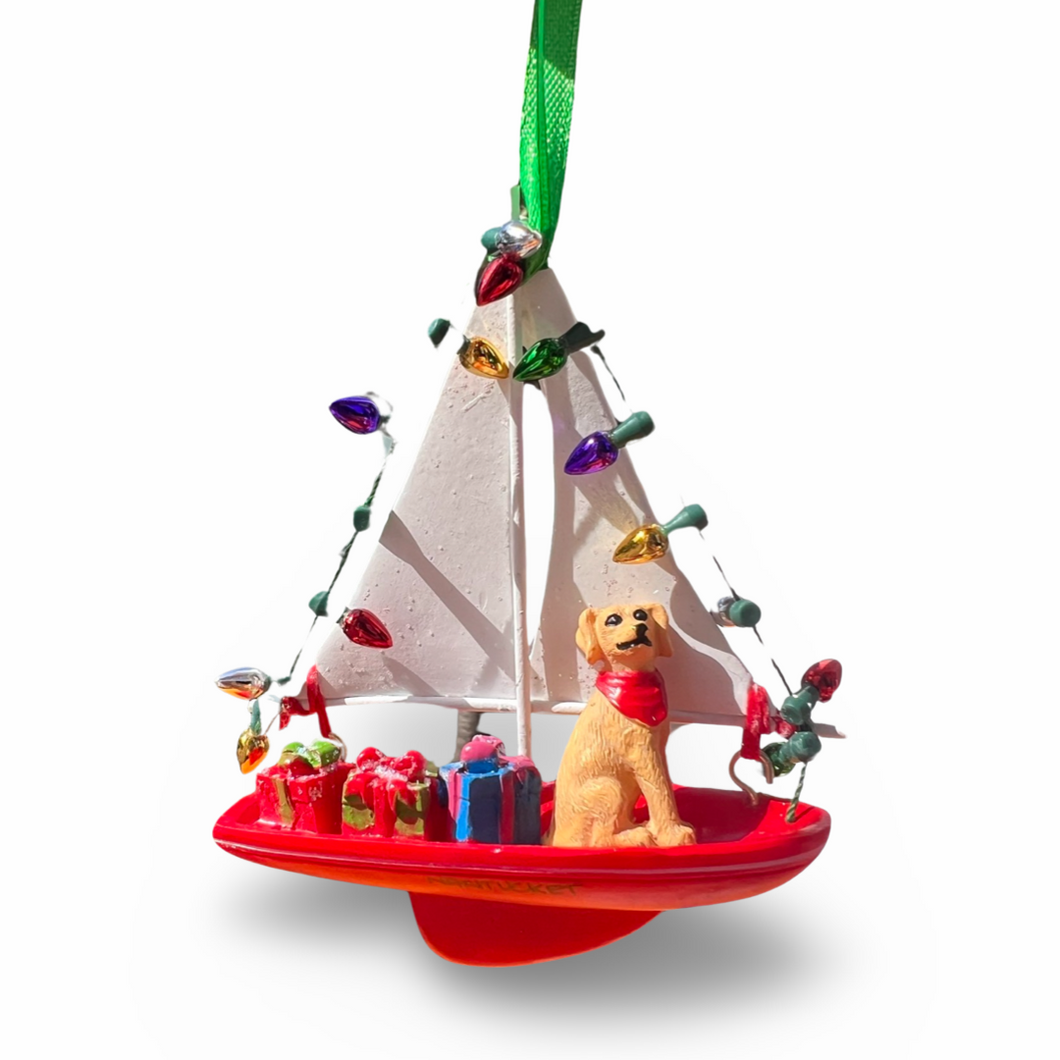 Dog Sailboat Ornament