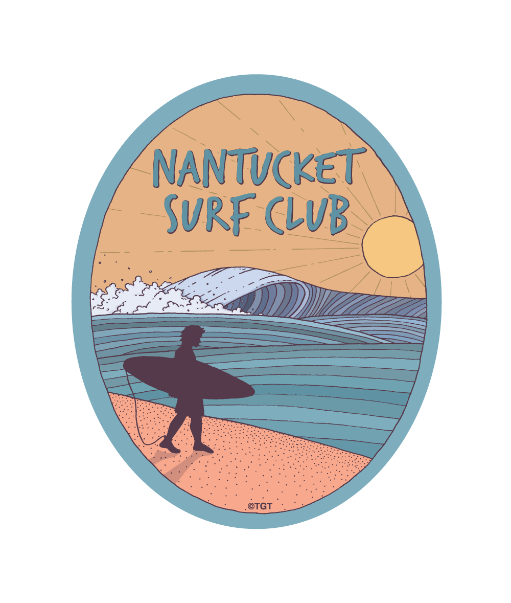 Mini Nantucket Surf Club Beach Sticker