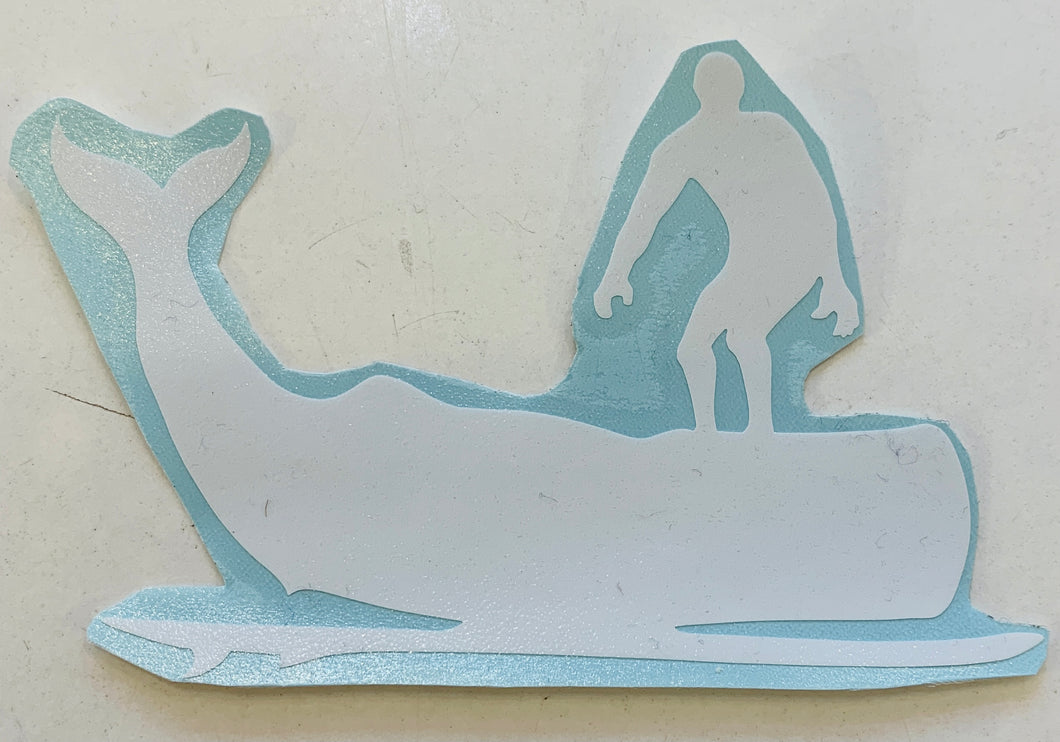 White Nantucket Surf Whale Sticker