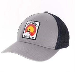 Grey Nantucket Surf Club Trucker Hat Embroidered