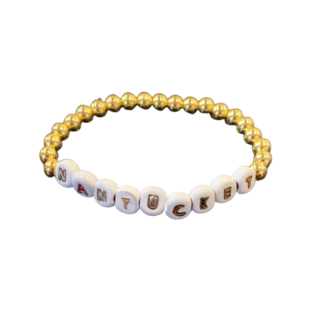 Gold Vermeil Nantucket Enamel Bead Bracelet