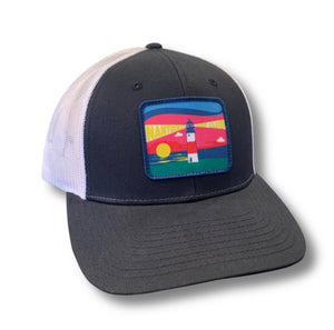 Sankaty lighthouse sunset snapback-Navy