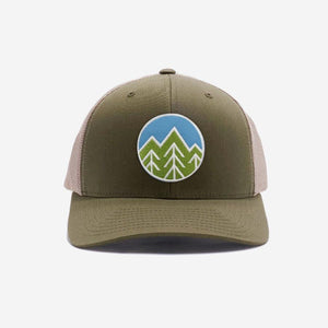Sky Trees Trucker Hat - Khaki/Green