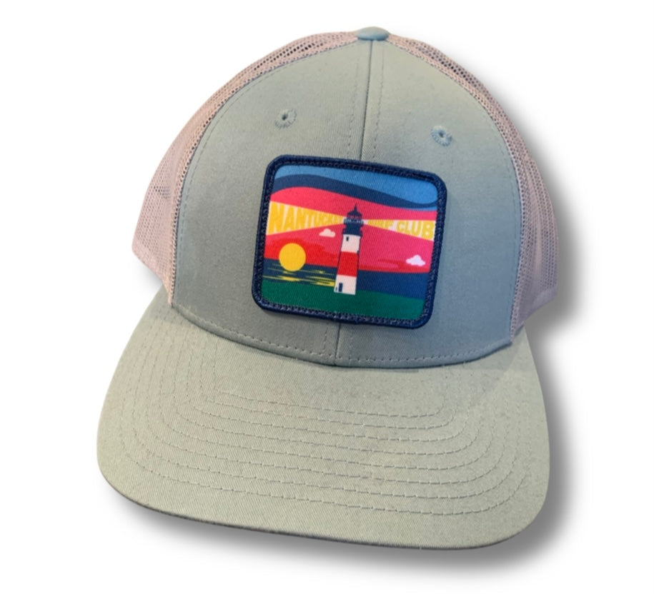 Sankaty Lighthouse Sunset Snapback-Seafoam